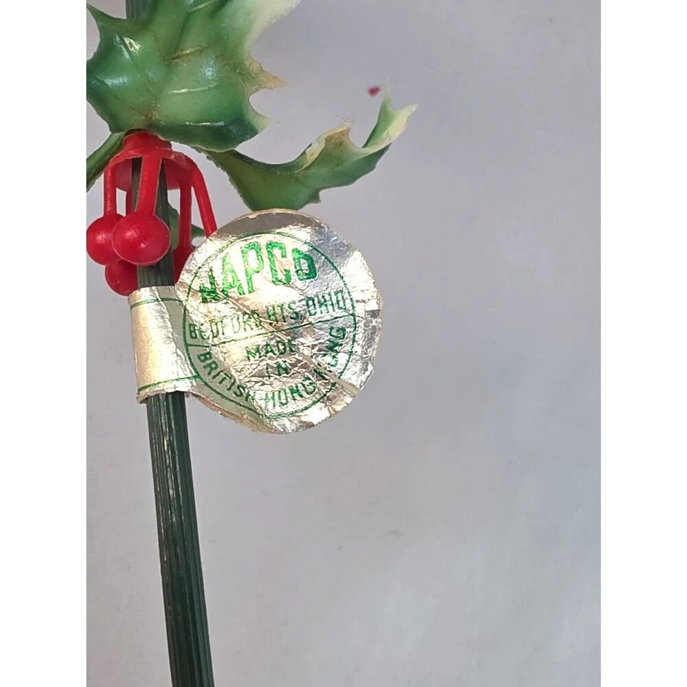 Vintage Napco Christmas Holly Berry Bell Hanging Decoration